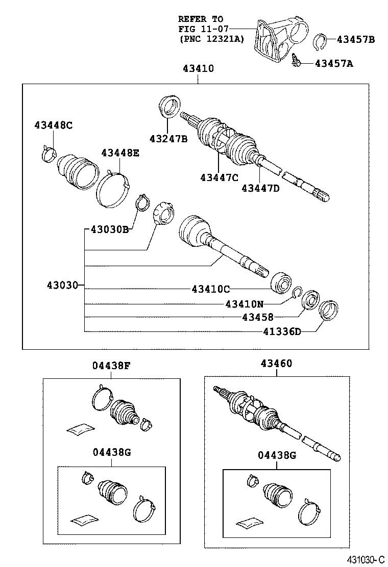 04428-06190 BOOT KIT, FRONT DRIVE SHAFT, IN & OUTBOARD, LH product image