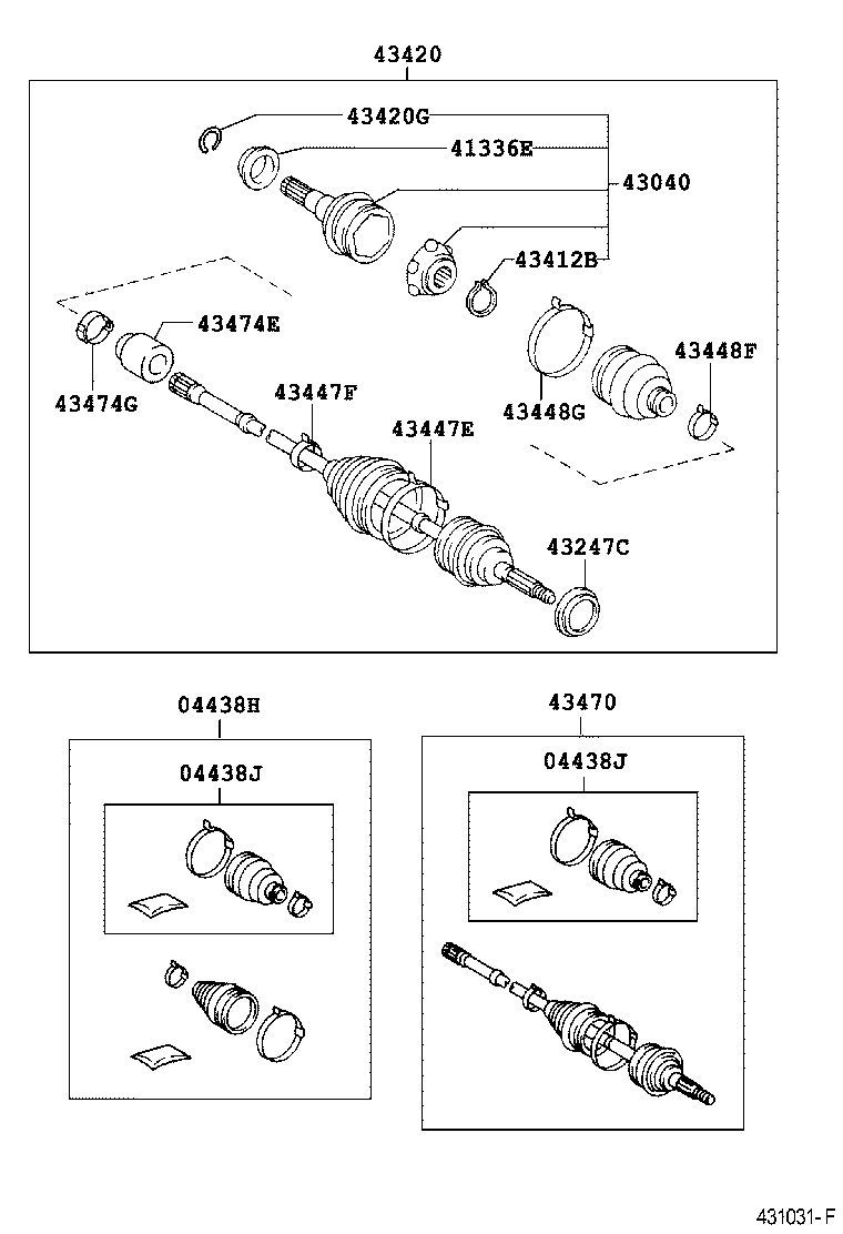 04428-06190 BOOT KIT, FRONT DRIVE SHAFT, IN & OUTBOARD, LH product image