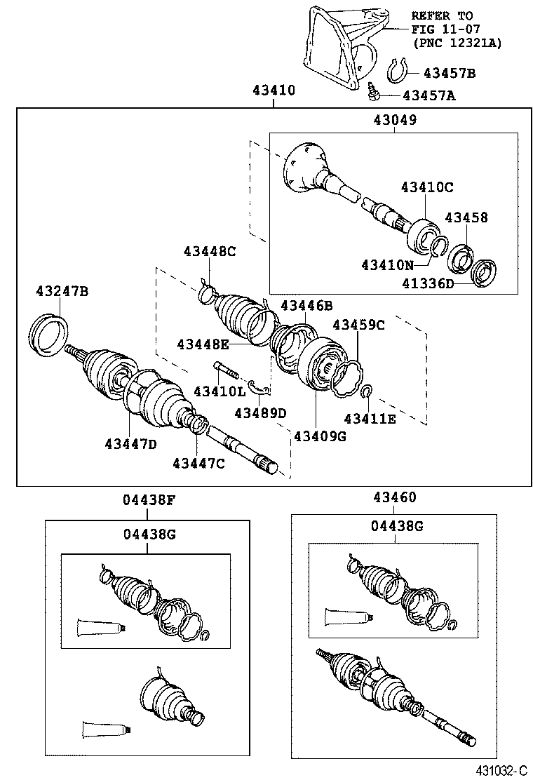 04428-06190 BOOT KIT, FRONT DRIVE SHAFT, IN & OUTBOARD, LH product image