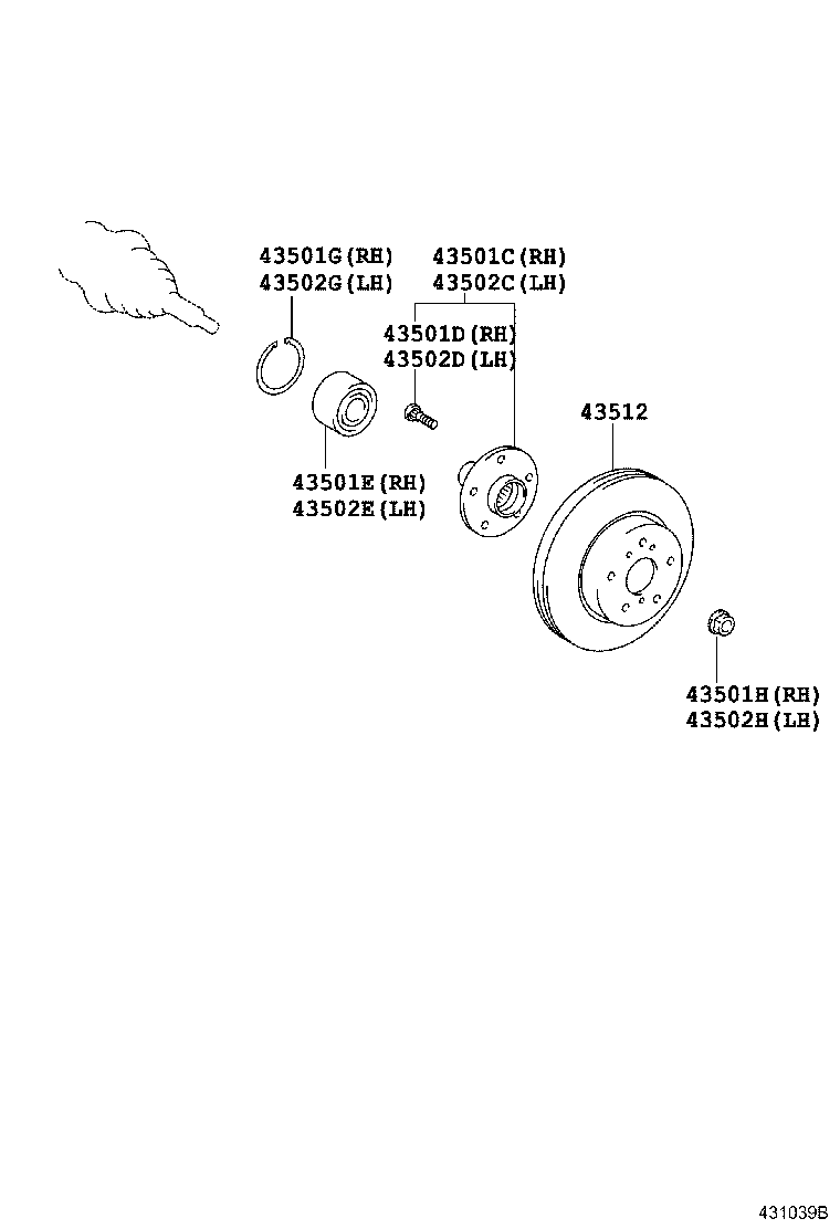 43512-52060 DISC, FRONT product image