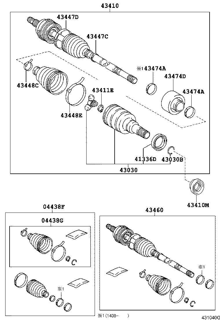 04427-52872 BOOT KIT, FRONT DRIVE SHAFT, IN & OUTBOARD, RH product image