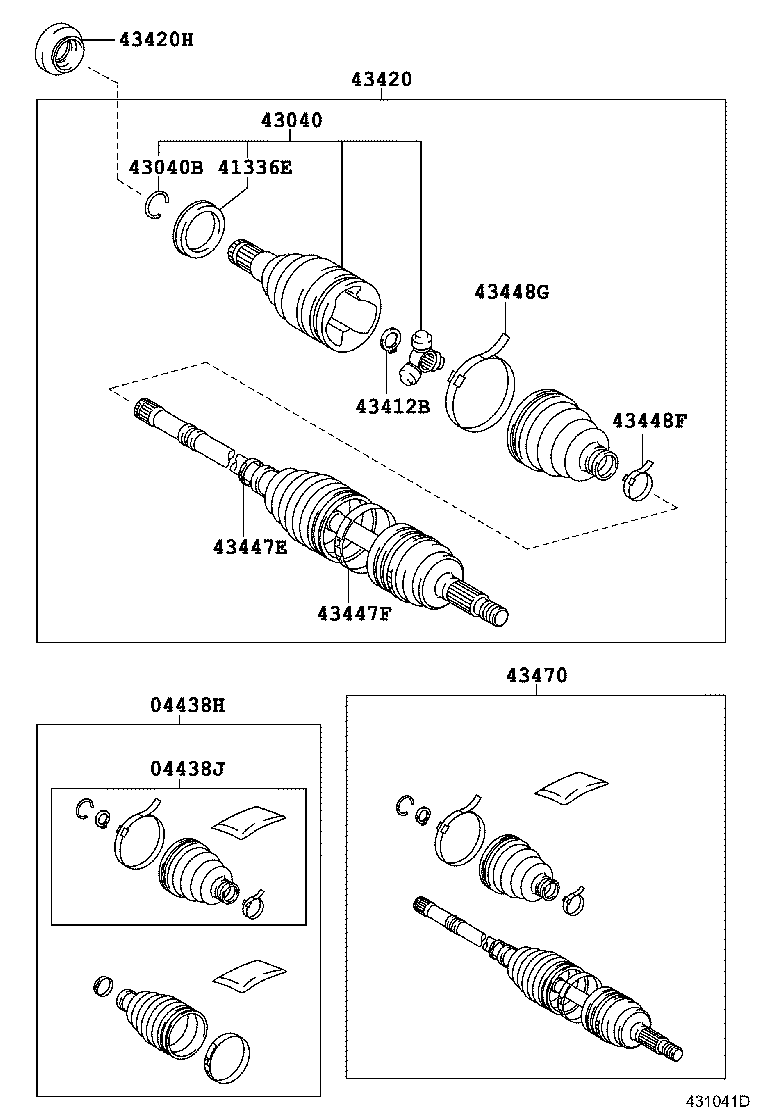04427-52872 BOOT KIT, FRONT DRIVE SHAFT, IN & OUTBOARD, RH product image