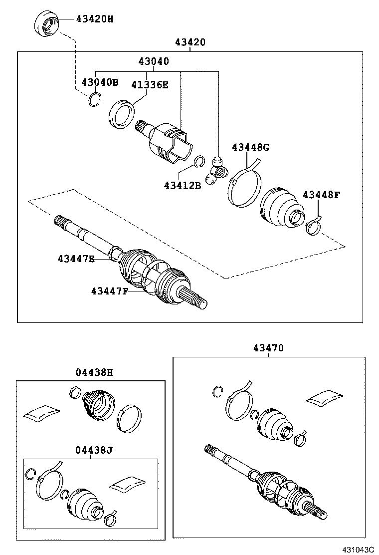 04427-52872 BOOT KIT, FRONT DRIVE SHAFT, IN & OUTBOARD, RH product image