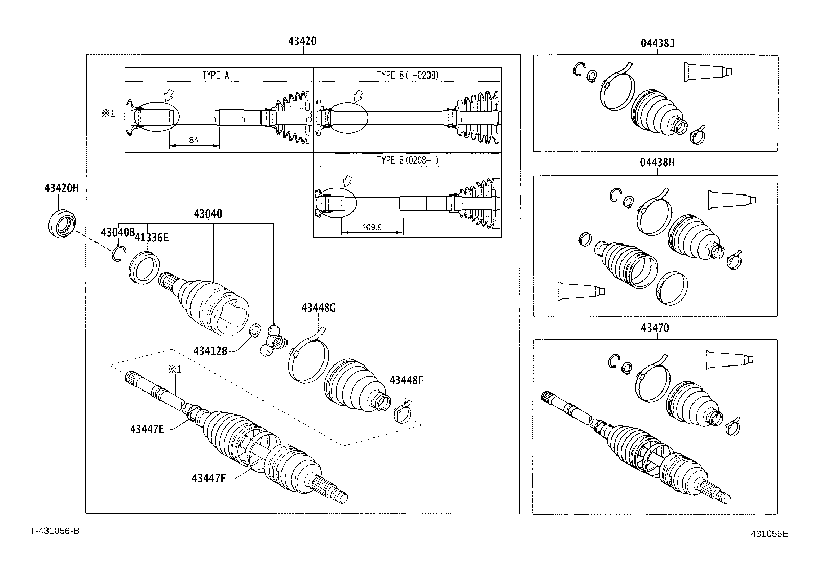 04428-52500 BOOT KIT, FRONT DRIVE SHAFT, IN & OUTBOARD, LH product image