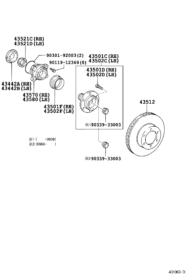 Toyota 90312-96001 SEAL, OIL (FOR FRONT AXLE HUB RH)