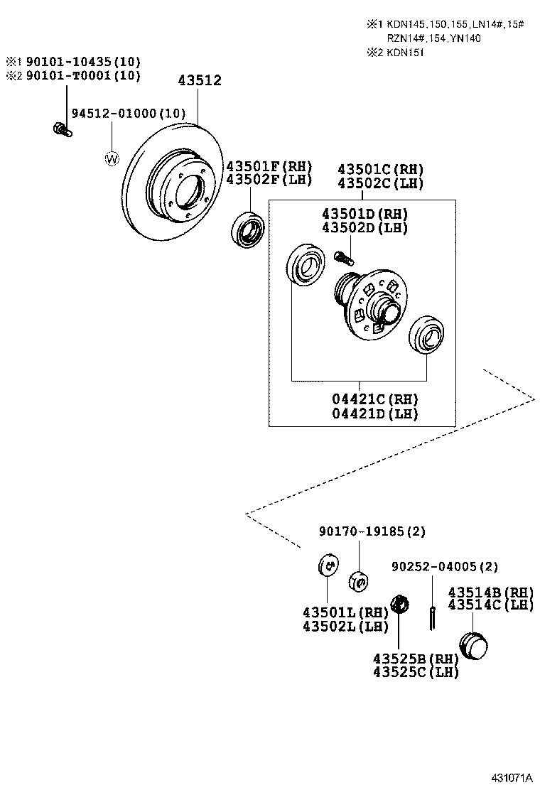 43511-04080 HUB, FRONT AXLE product image