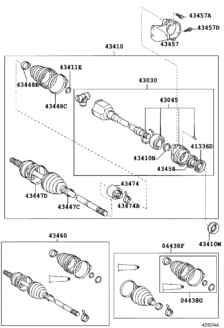 43040-8DA00 JOINT ASSY, FRONT DRIVE INBOARD, RH product image
