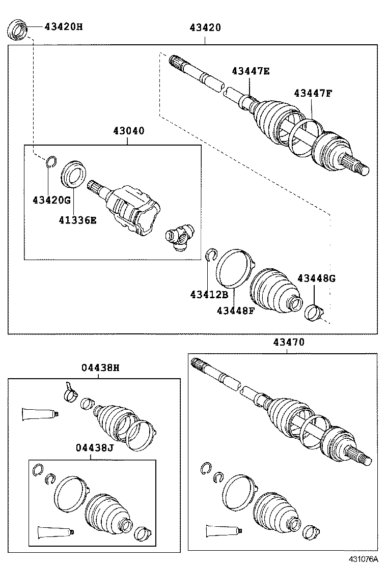 43040-8DA00 JOINT ASSY, FRONT DRIVE INBOARD, RH product image