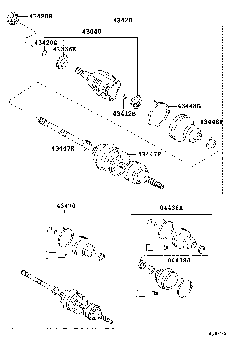 43040-8DA00 JOINT ASSY, FRONT DRIVE INBOARD, RH product image
