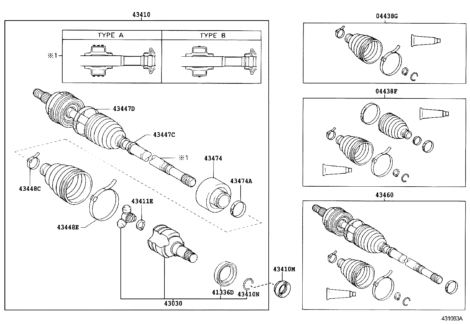 04427-52170 BOOT KIT, FRONT DRIVE SHAFT, IN & OUTBOARD, RH product image
