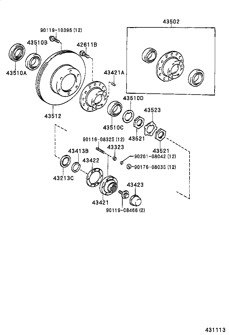 43512-26180 DISC, FRONT product image