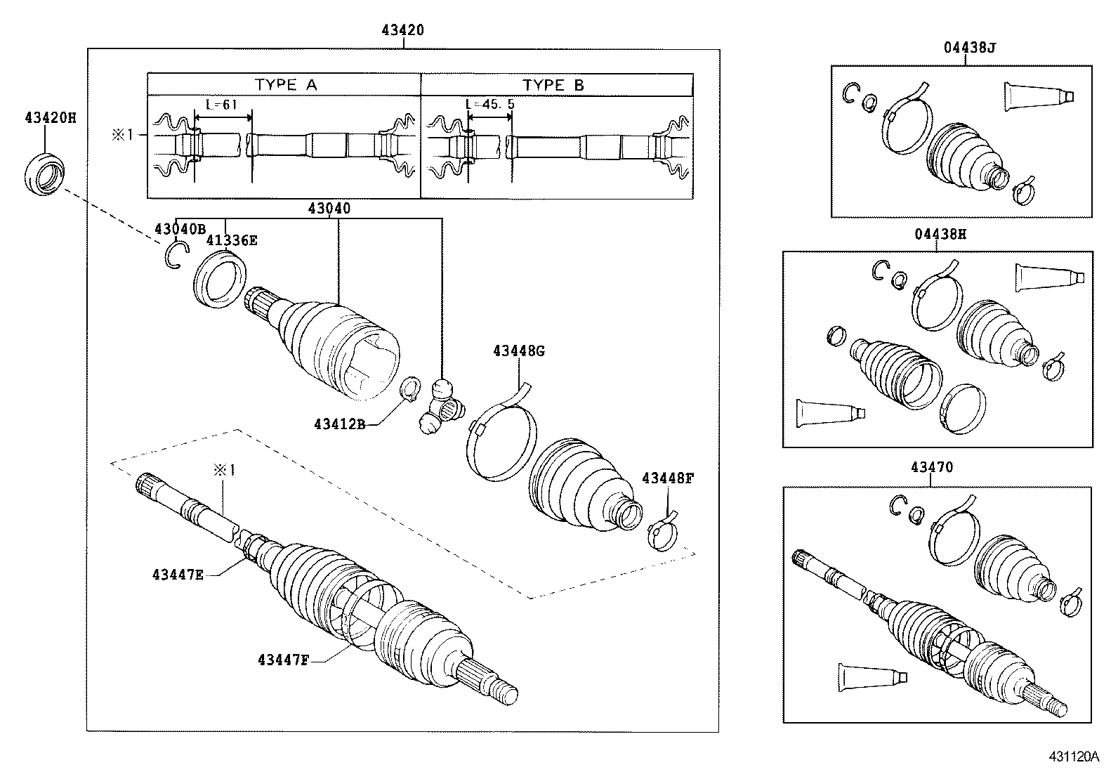 43460-59195 SHAFT ASSY, FRONT DRIVE OUTBOARD JOINT, RH product image