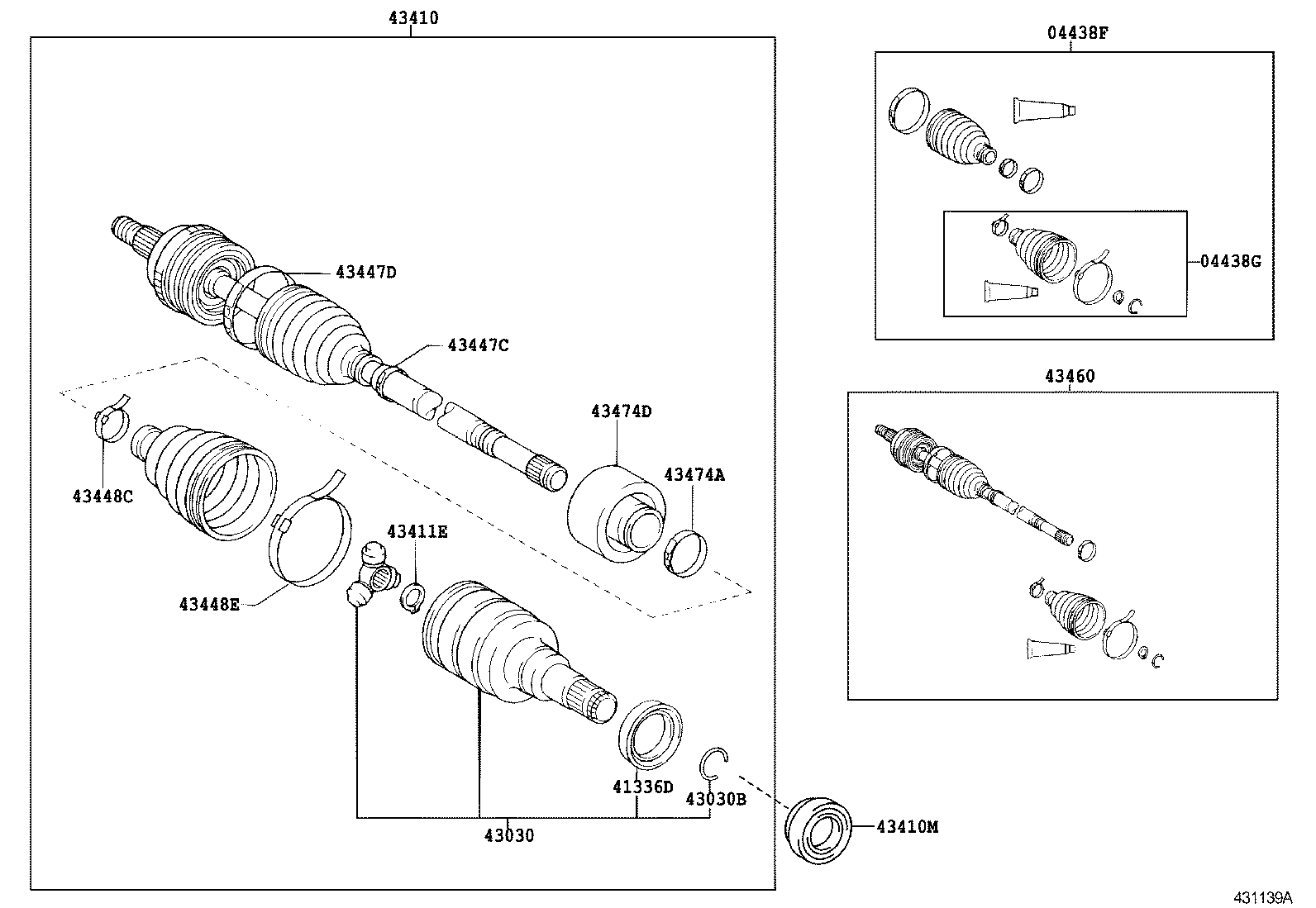 43470-59505 SHAFT ASSY, FRONT DRIVE OUTBOARD JOINT, LH product image
