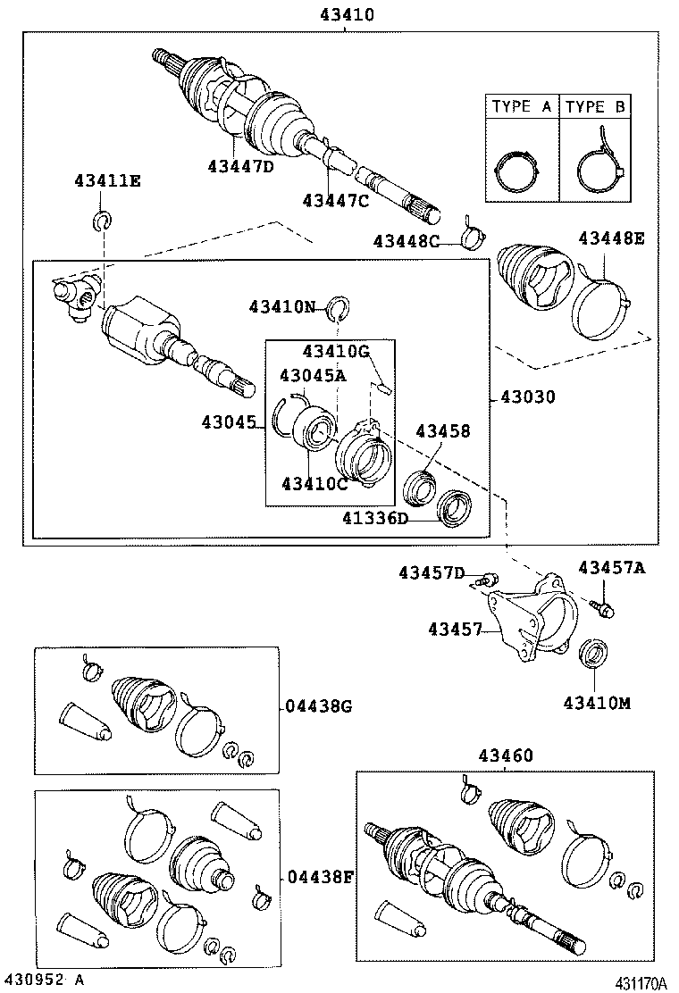 04438-28090 BOOT KIT, FRONT DRIVE SHAFT INBOARD JOINT, LH product image