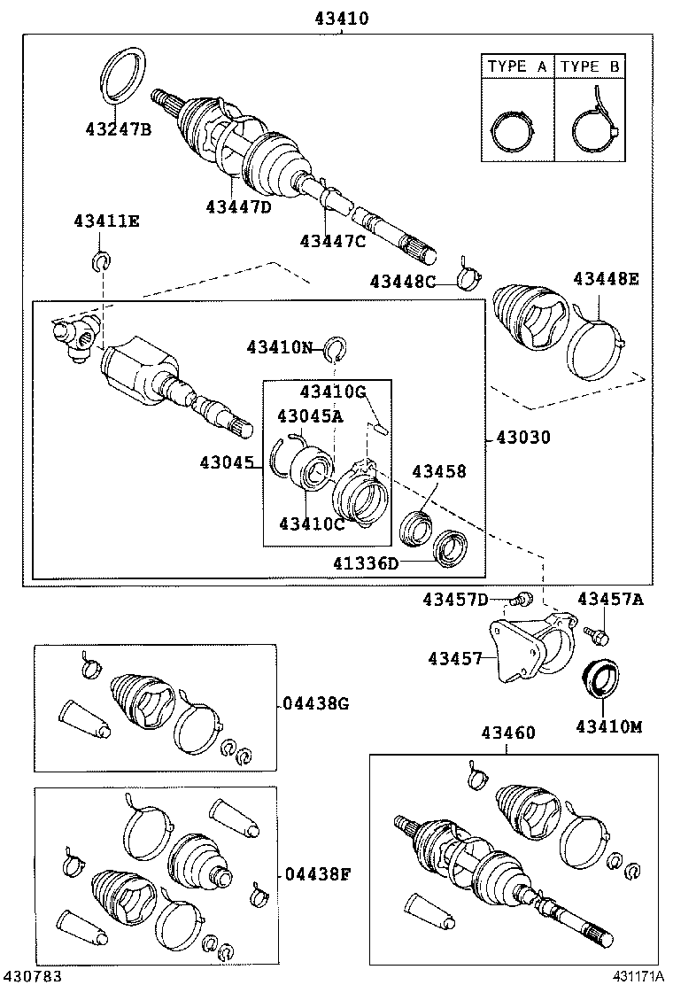 43470-49236 SHAFT ASSY, FRONT DRIVE OUTBOARD JOINT, RH product image