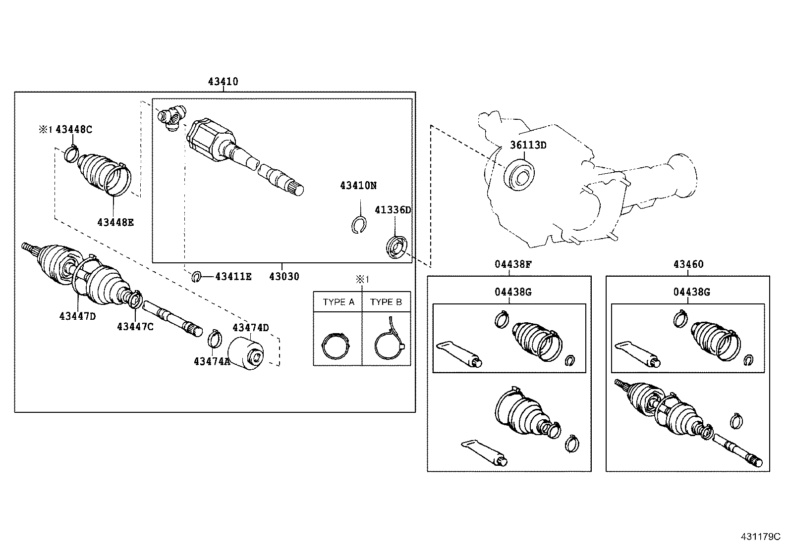43030-08040 JOINT ASSY, FRONT DRIVE INBOARD, RH product image
