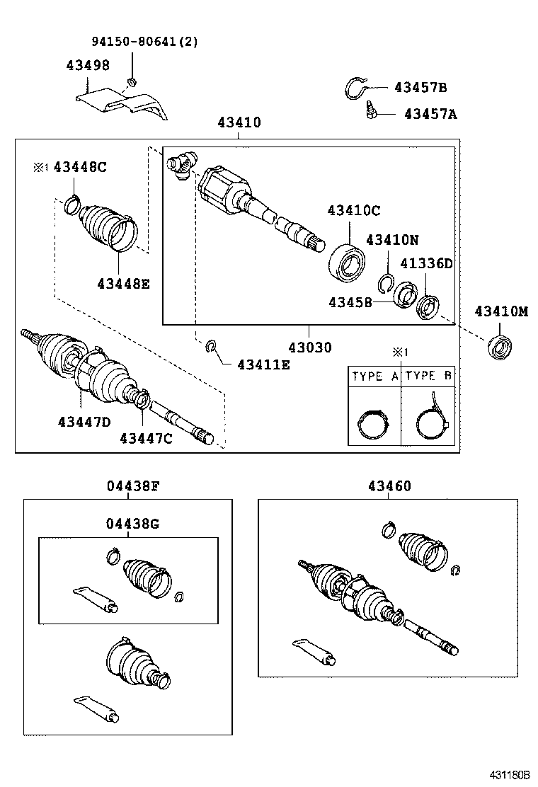43030-08040 JOINT ASSY, FRONT DRIVE INBOARD, RH product image