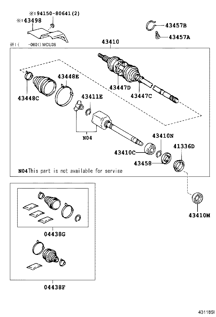 Toyota 90311-50044 OIL SEAL, FRONT DRIVE SHAFT, LH