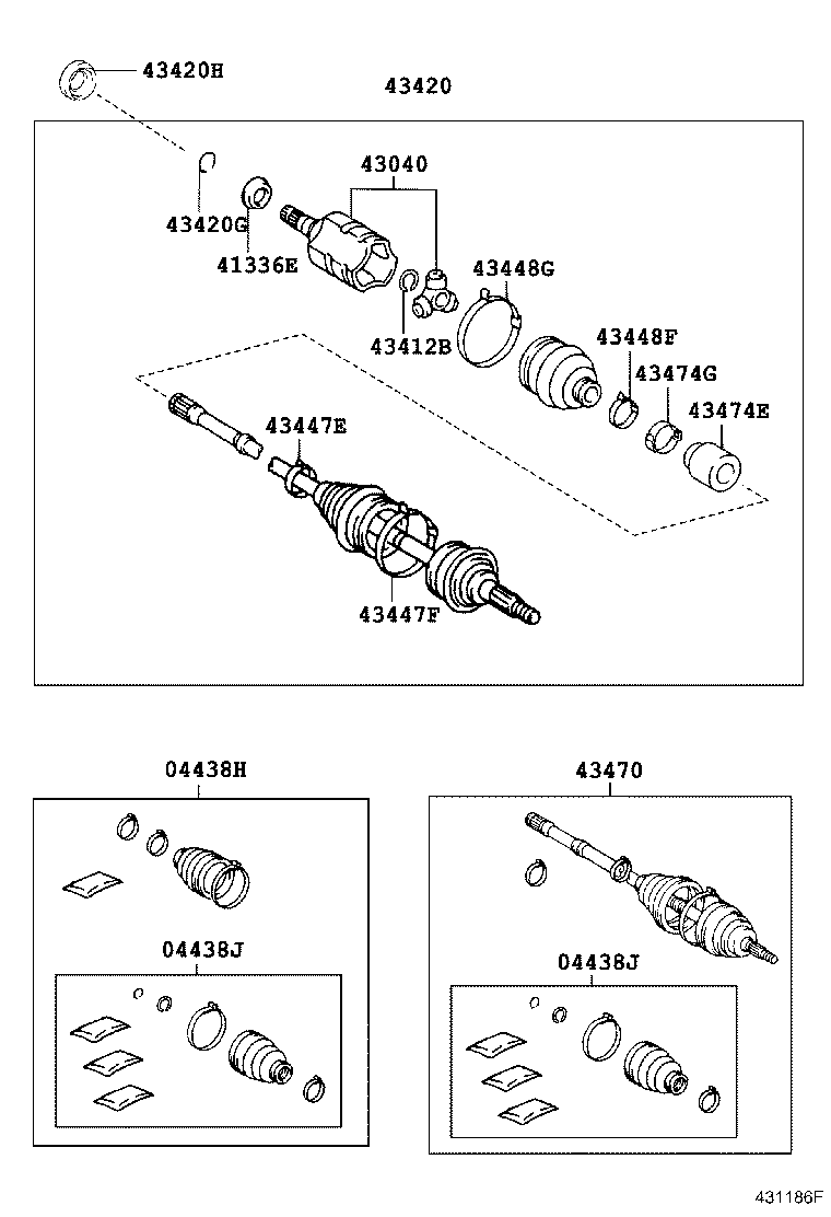 43030-08040 JOINT ASSY, FRONT DRIVE INBOARD, RH product image