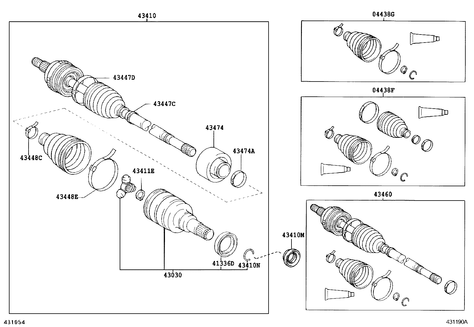 Toyota 43460-59365 SHAFT ASSY, FRONT DRIVE OUTBOARD JOINT, RH