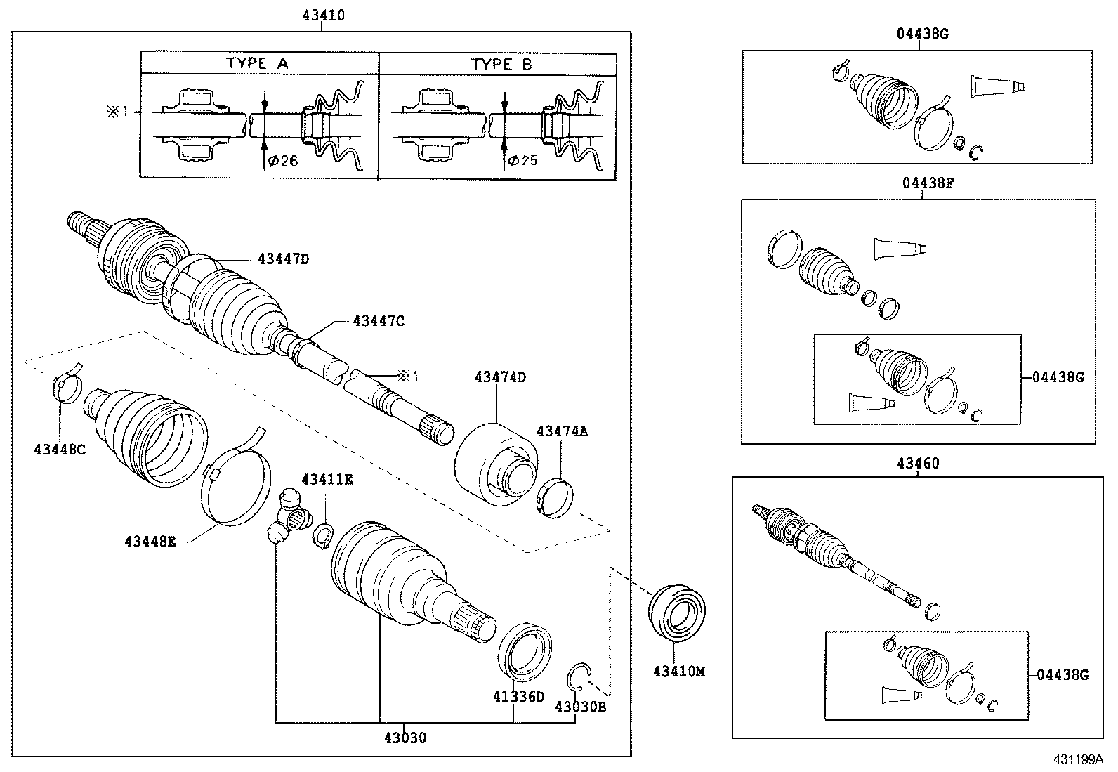 04437-52150 BOOT KIT, FRONT DRIVE SHAFT INBOARD JOINT, LH product image