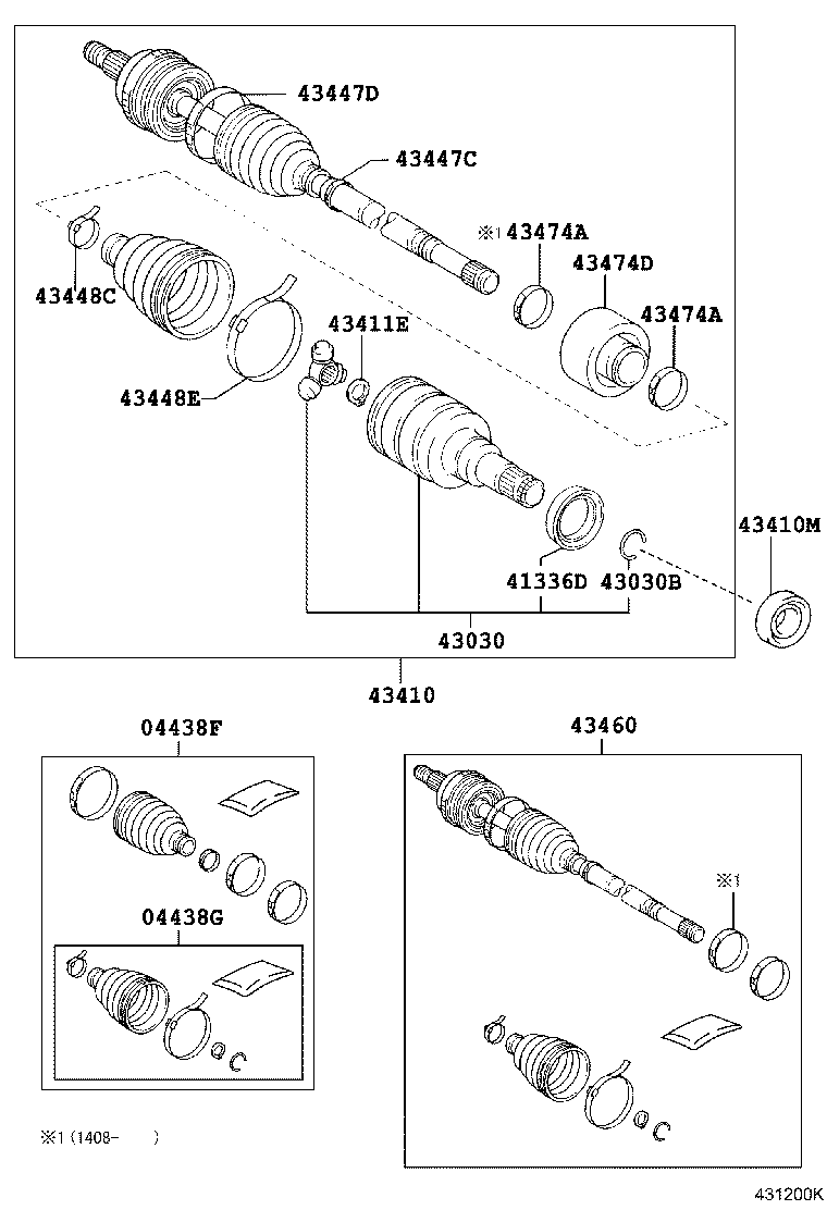 04428-52330 BOOT KIT, FRONT DRIVE SHAFT, IN & OUTBOARD, LH product image