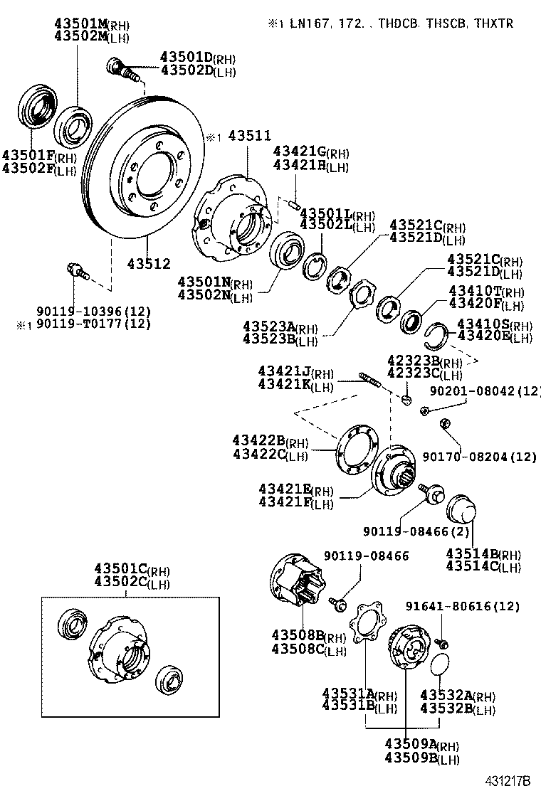 43511-04080 HUB, FRONT AXLE product image