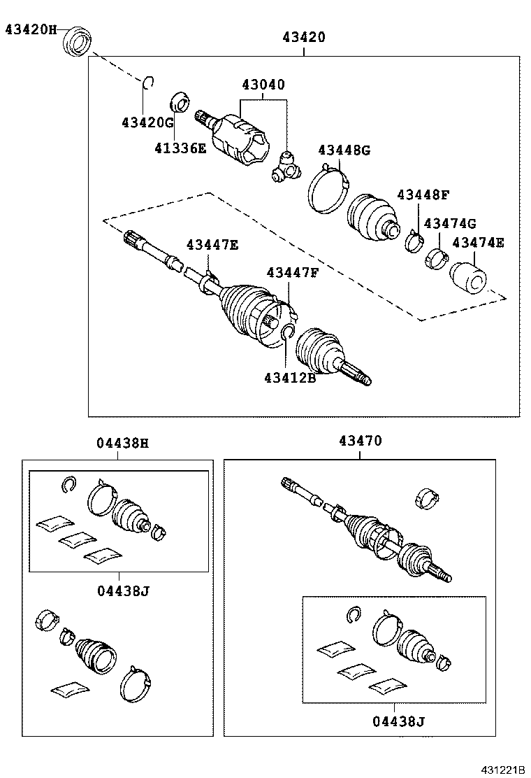 43030-0W020 JOINT ASSY, FRONT DRIVE INBOARD, RH product image