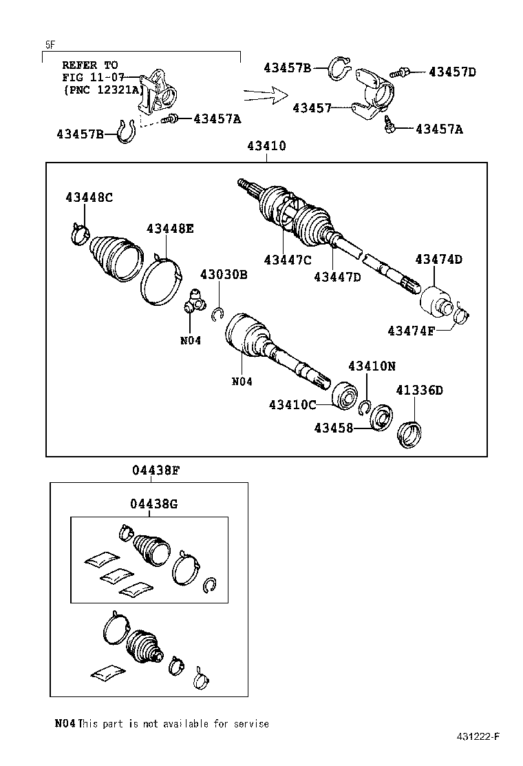 Toyota 43410-06460 SHAFT ASSY, FRONT DRIVE, RH