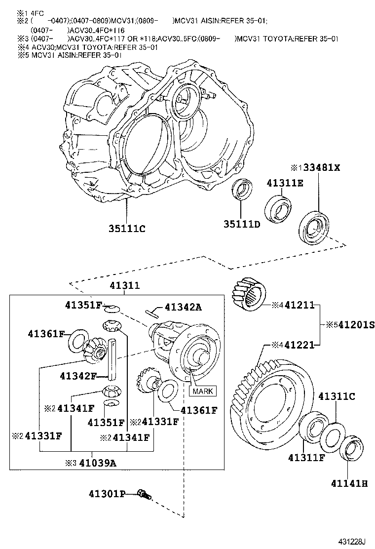 41039-45020 GEAR KIT, DIFFERENTIAL product image