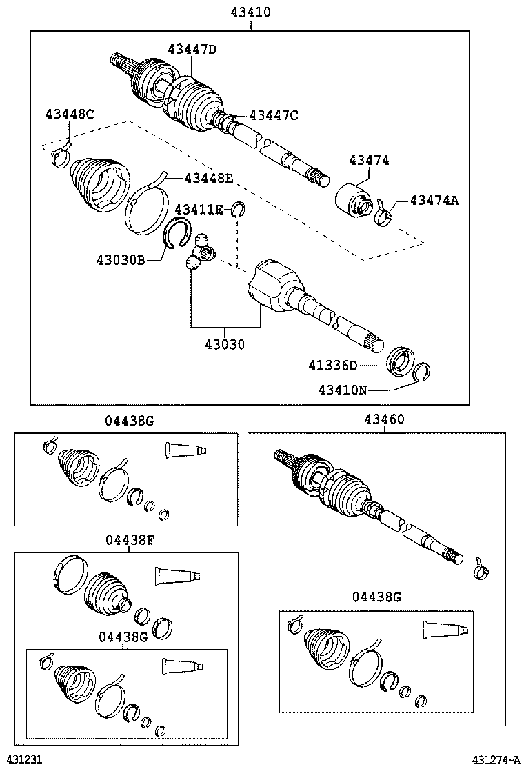 04437-02300 BOOT KIT, FRONT DRIVE SHAFT INBOARD JOINT, RH product image