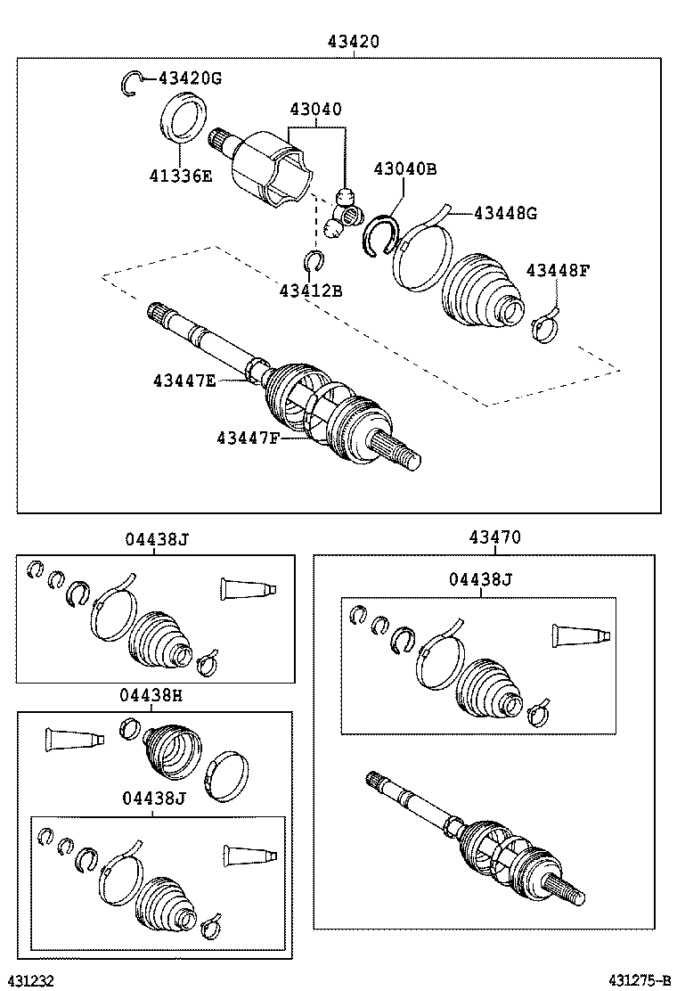 04437-02300 BOOT KIT, FRONT DRIVE SHAFT INBOARD JOINT, RH product image