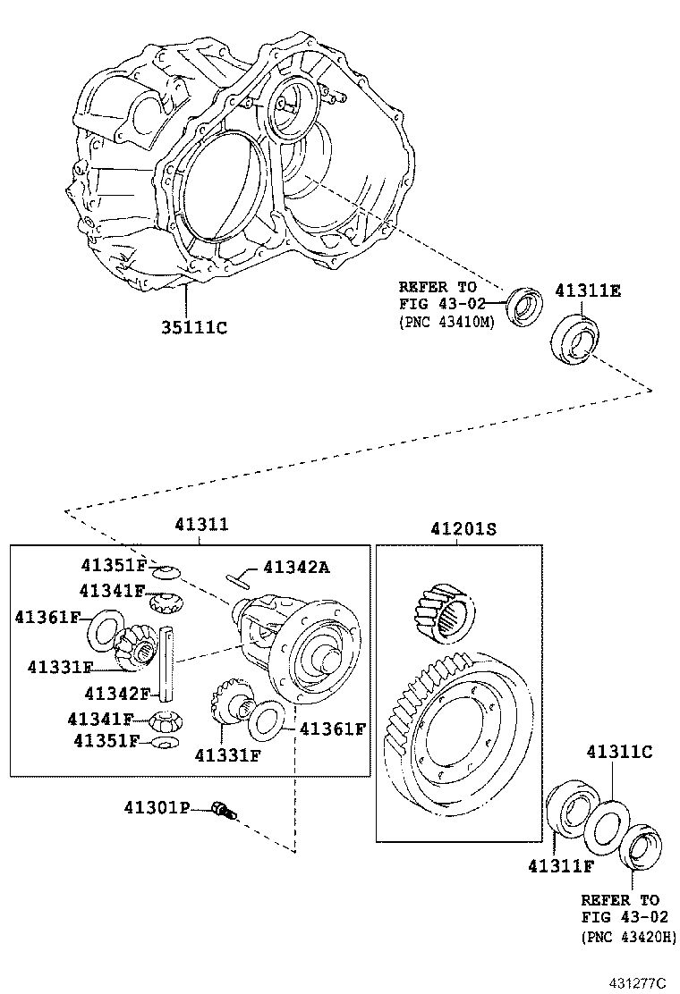 41201-33030 FINAL GEAR KIT, DIFFERENTIAL, FRONT product image