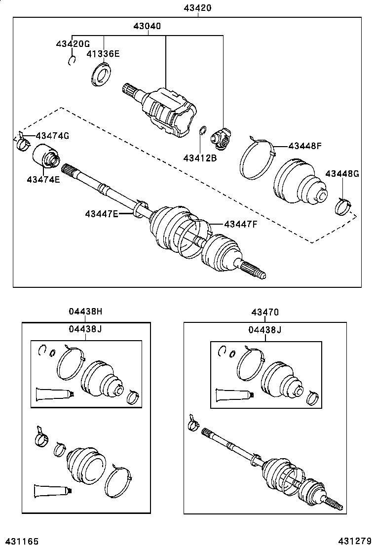 04427-02340 BOOT KIT, FRONT DRIVE SHAFT, IN & OUTBOARD, RH product image