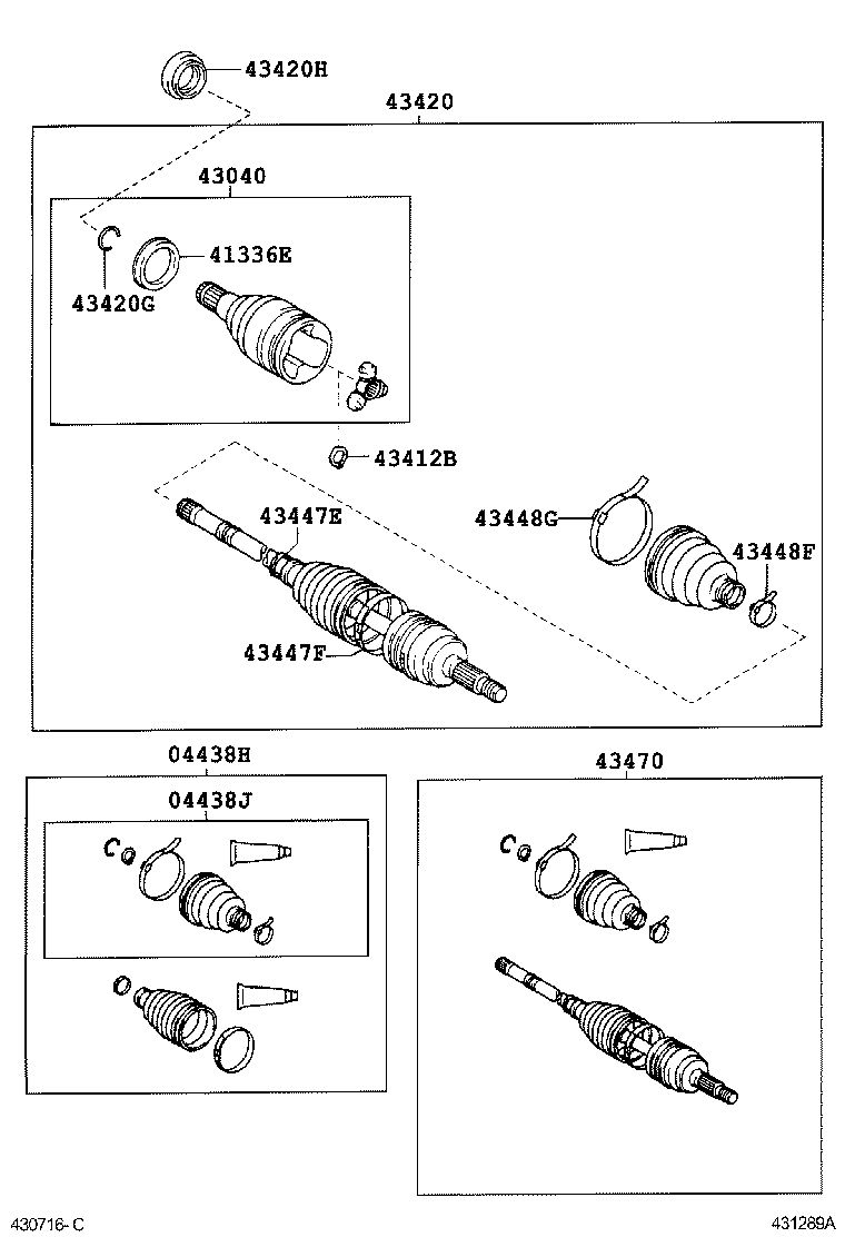 04438-12450 BOOT KIT, FRONT DRIVE SHAFT INBOARD JOINT, RH product image