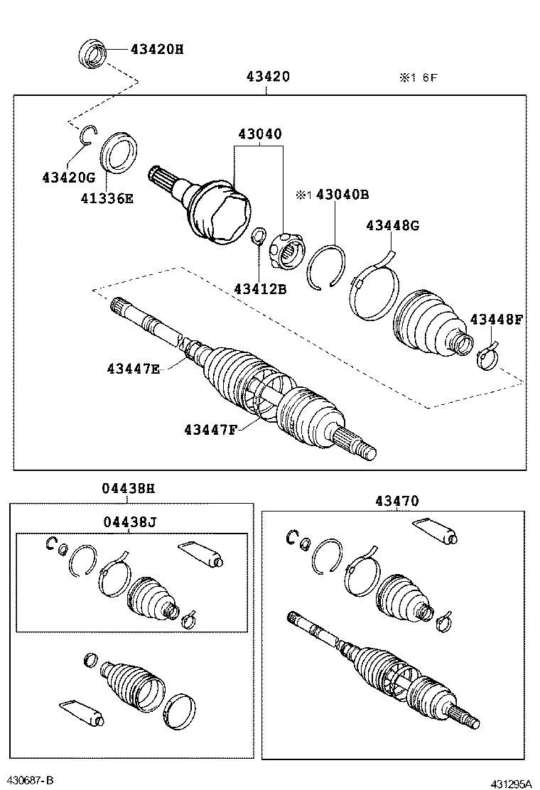 04427-12100 BOOT KIT, FRONT DRIVE SHAFT, IN & OUTBOARD, RH product image
