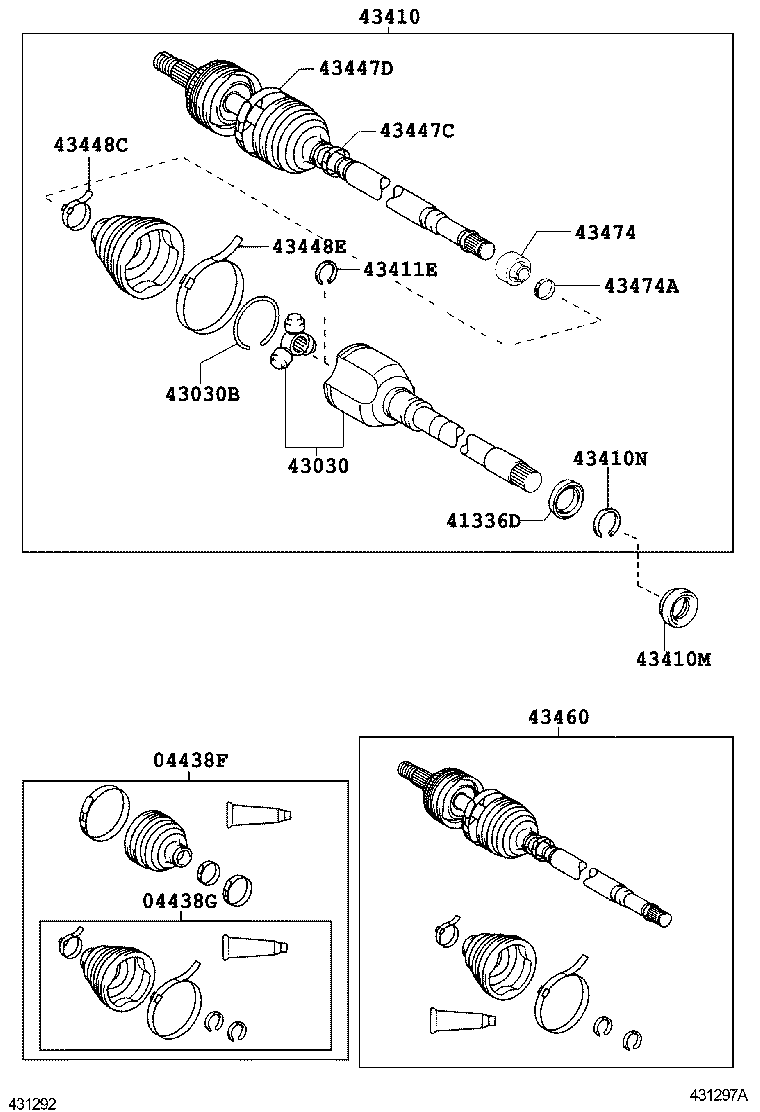 04438-12450 BOOT KIT, FRONT DRIVE SHAFT INBOARD JOINT, RH product image