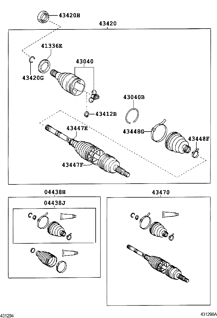 04438-12450 BOOT KIT, FRONT DRIVE SHAFT INBOARD JOINT, RH product image