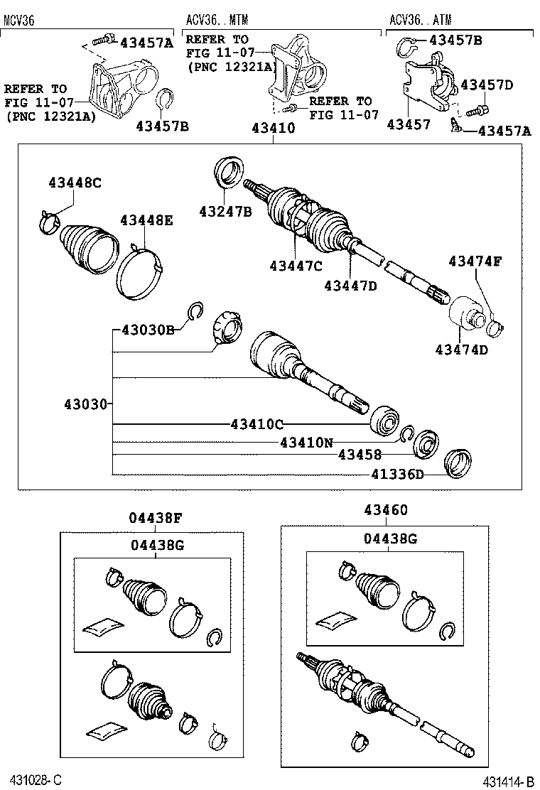 04428-06190 BOOT KIT, FRONT DRIVE SHAFT, IN & OUTBOARD, LH product image