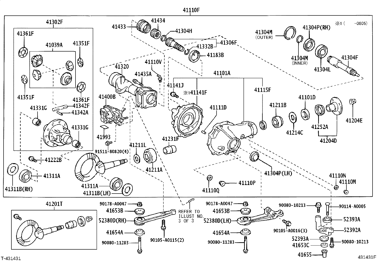 Toyota 41201-80801 FINAL GEAR KIT, DIFFERENTIAL, FRONT