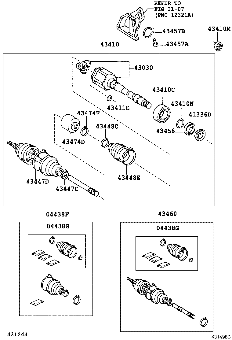 43030-0W030 JOINT ASSY, FRONT DRIVE INBOARD, RH product image