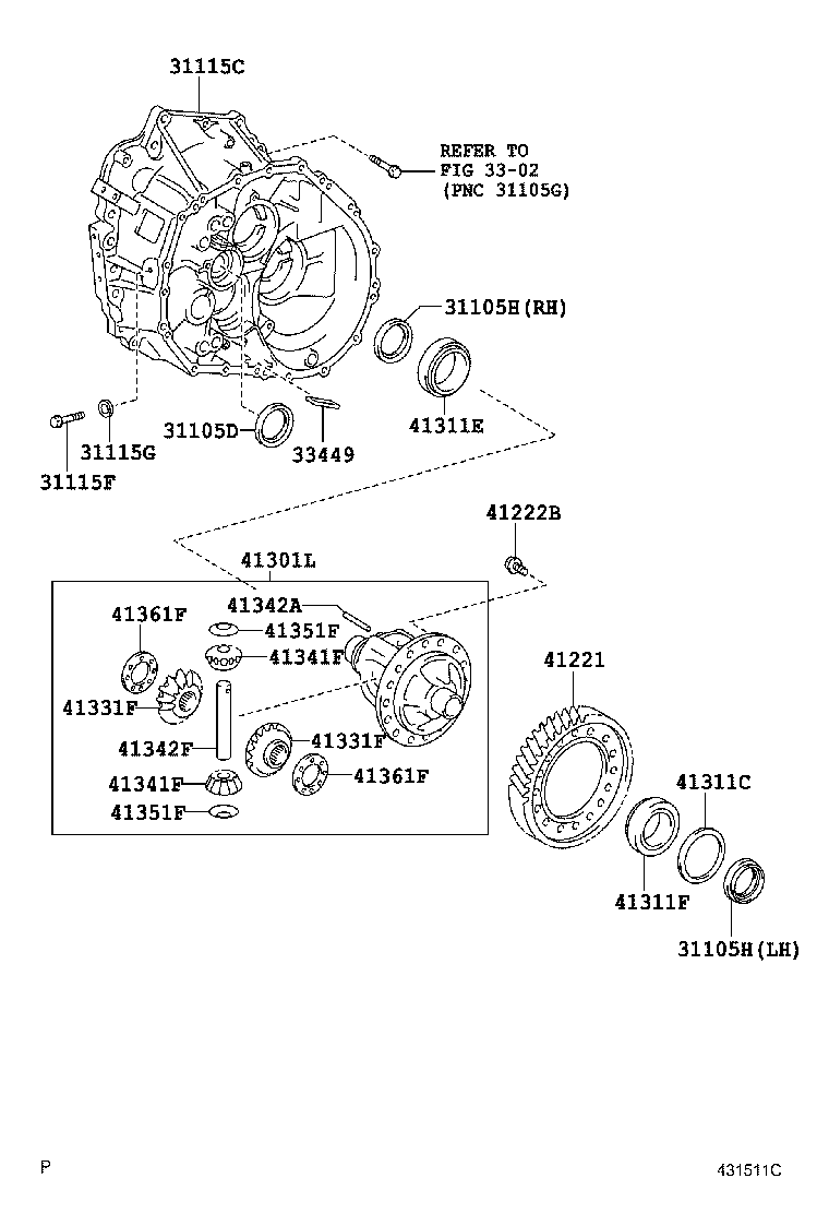 31105-12240 CASE SUB-ASSY, TRANSAXLE(MTM) product image
