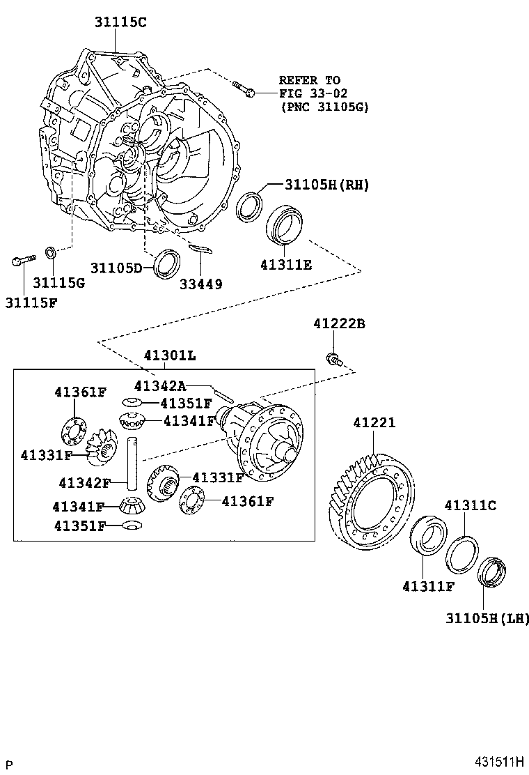 31105-12220 CASE, FRONT TRANSAXLE(MTM) product image