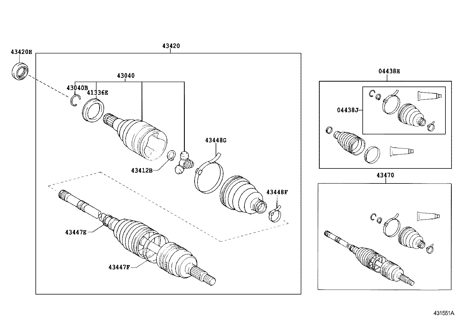 43470-59505 SHAFT ASSY, FRONT DRIVE OUTBOARD JOINT, LH product image