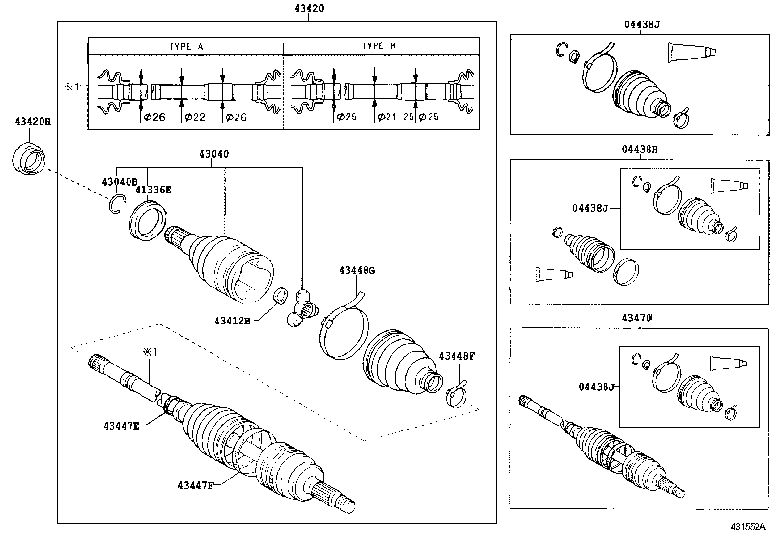 04437-52150 BOOT KIT, FRONT DRIVE SHAFT INBOARD JOINT, LH product image