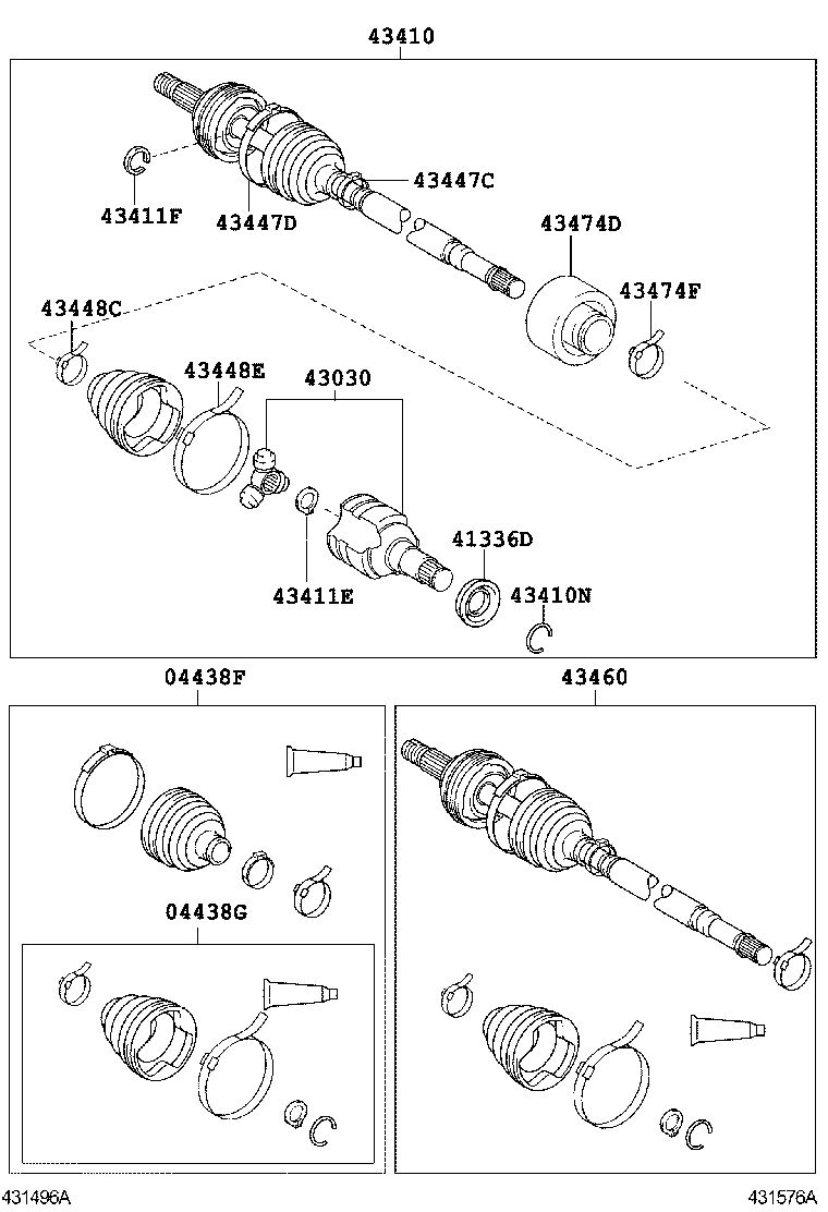 04427-0D170 BOOT KIT, FRONT DRIVE SHAFT, IN & OUTBOARD, RH product image