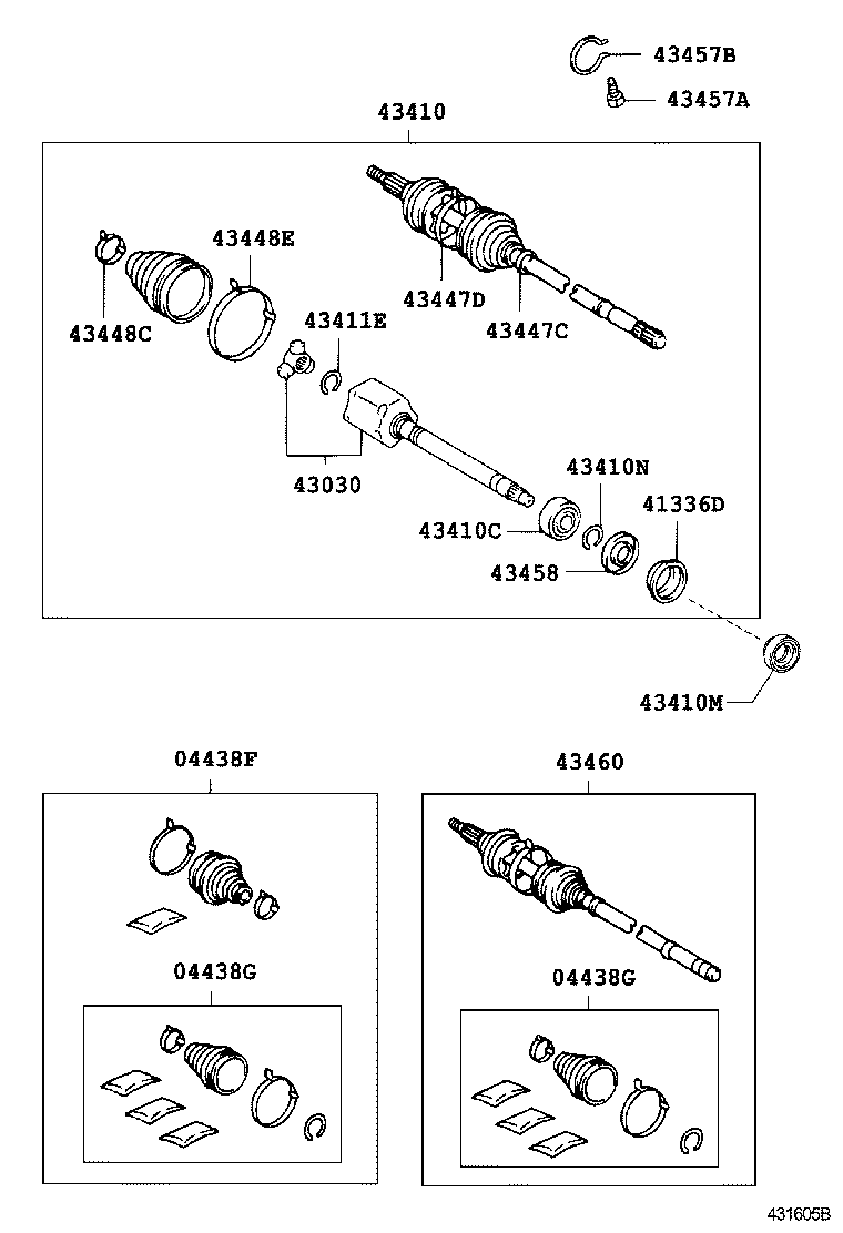 43030-08040 JOINT ASSY, FRONT DRIVE INBOARD, RH product image