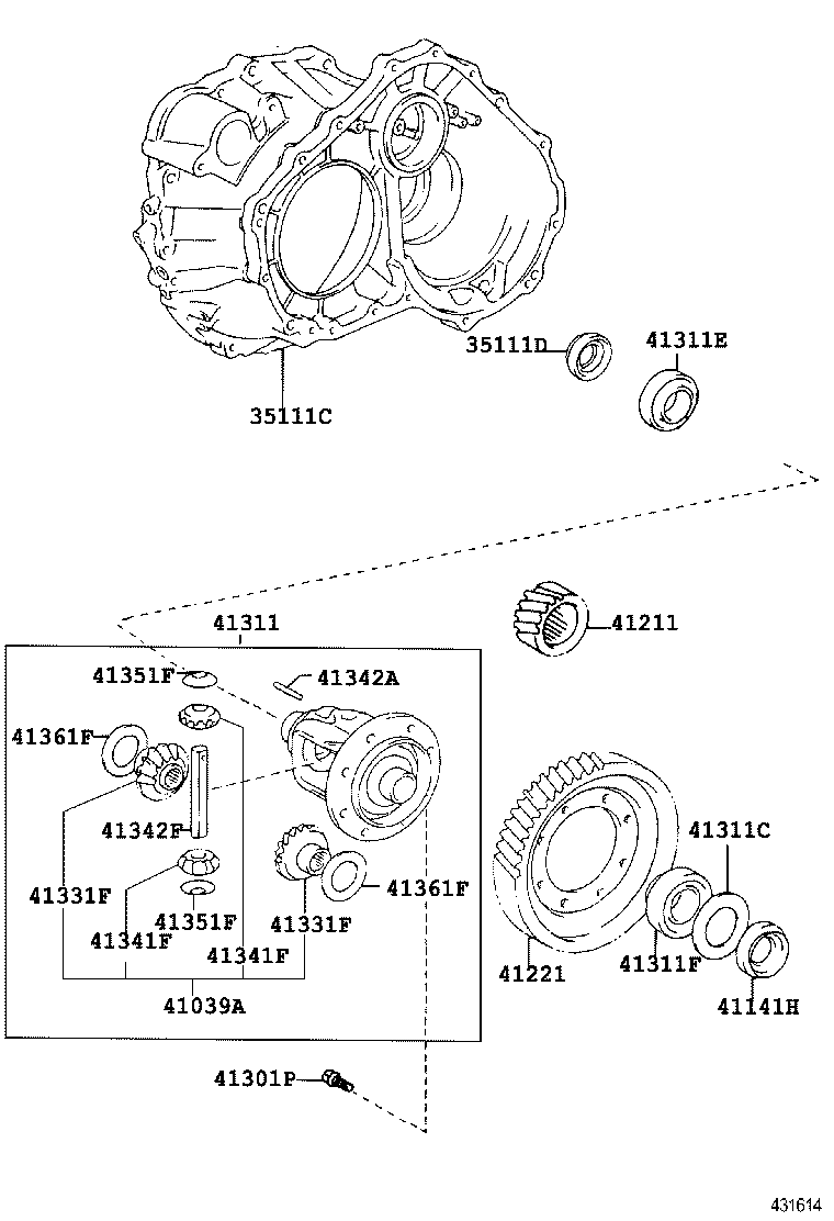 31105-33040 CASE, FRONT TRANSAXLE(MTM) product image