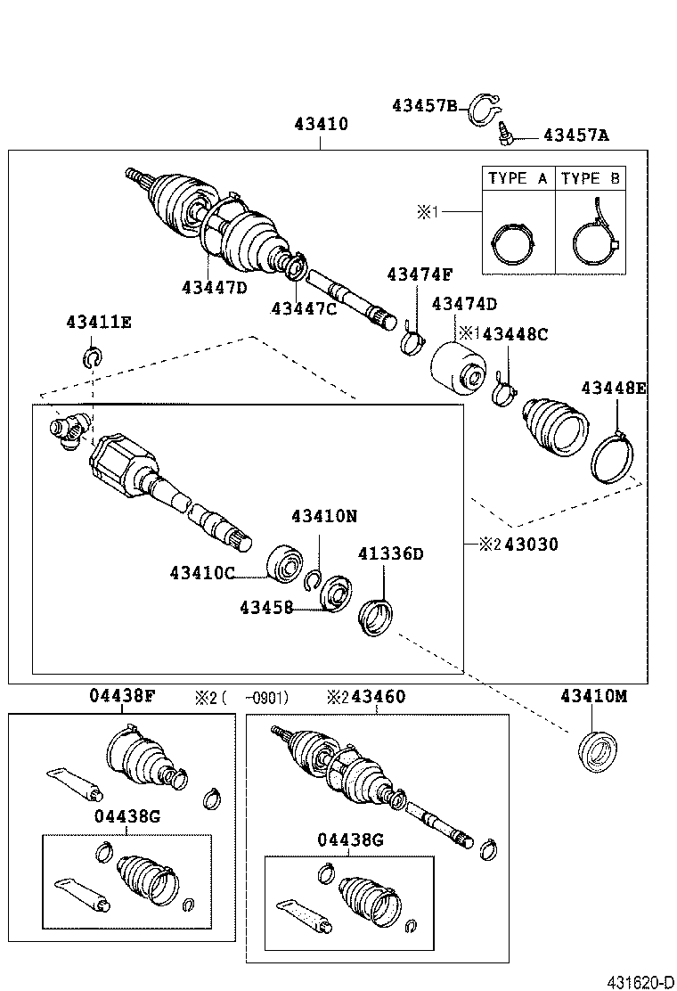 Toyota 43410-33330 SHAFT ASSY, FRONT DRIVE, RH