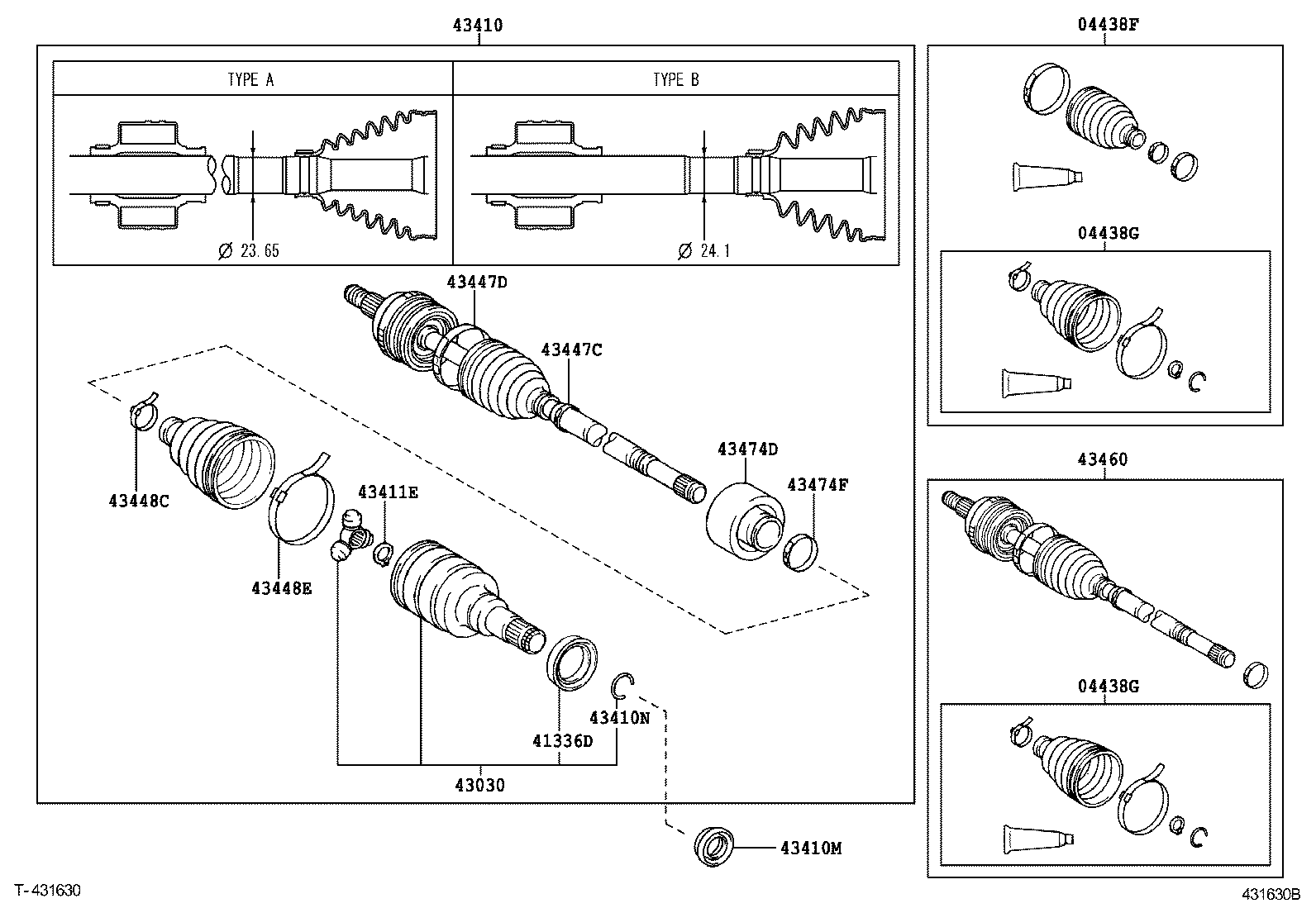 04427-52690 BOOT KIT, FRONT DRIVE SHAFT, IN & OUTBOARD, RH product image